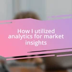 How I utilized analytics for market insights