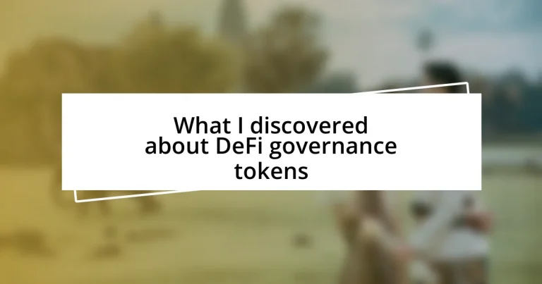 What I discovered about DeFi governance tokens