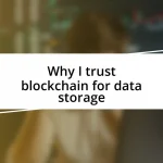 Why I trust blockchain for data storage