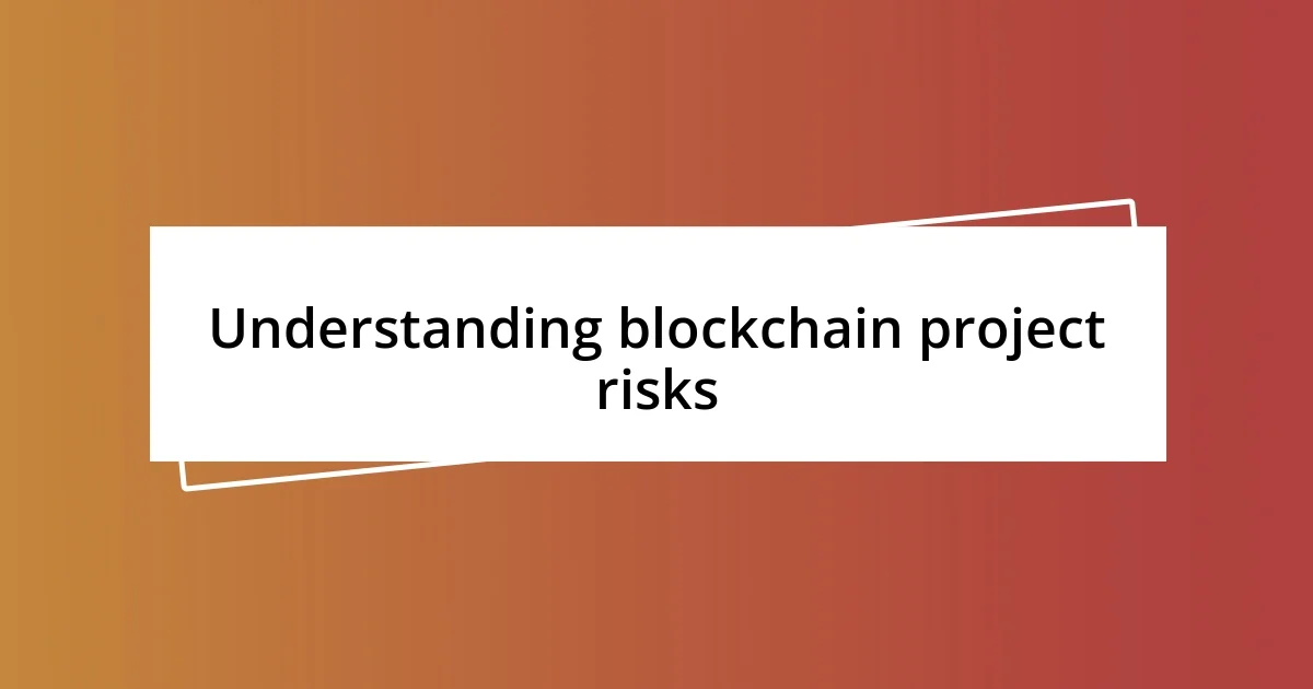 Understanding blockchain project risks